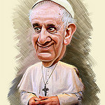 Pope Francis - Caricature by DonkeyHotey Karikatur von Papst Franziskus
